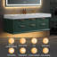 Meuble-lavabo mural en bois flottant avec plateau en résine de pierre blanche-569262736-569262738