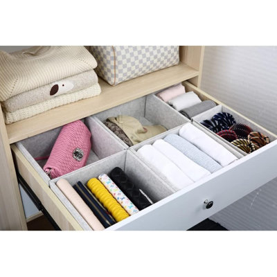 Clothes Drawer Organizer, Foldable, Breathable Organizer Bins for Bedroom and Closet