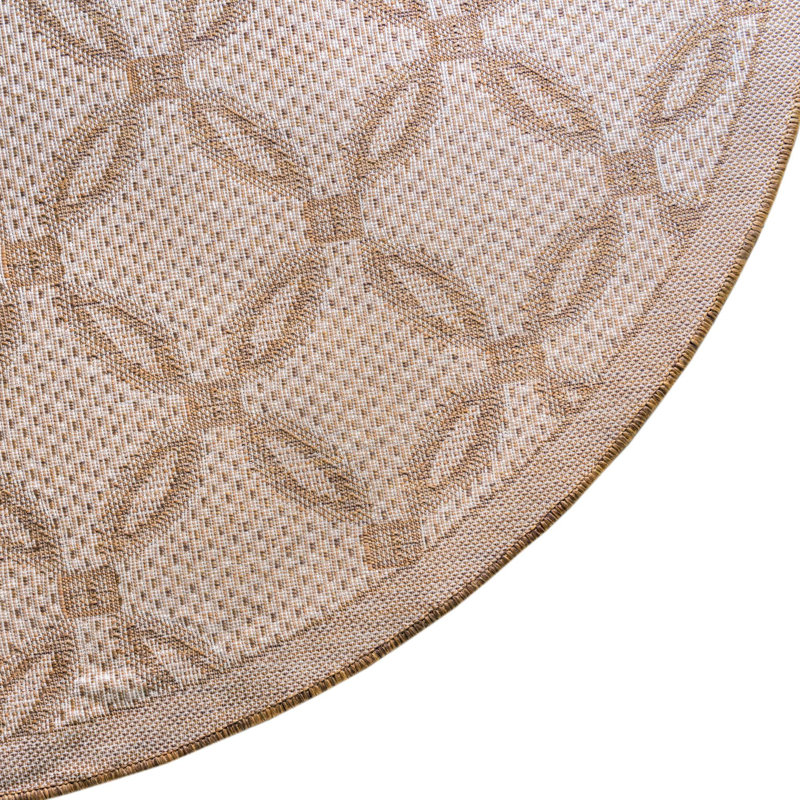 Tapis intérieur / extérieur brun clair Macrae, Rond 6 pi