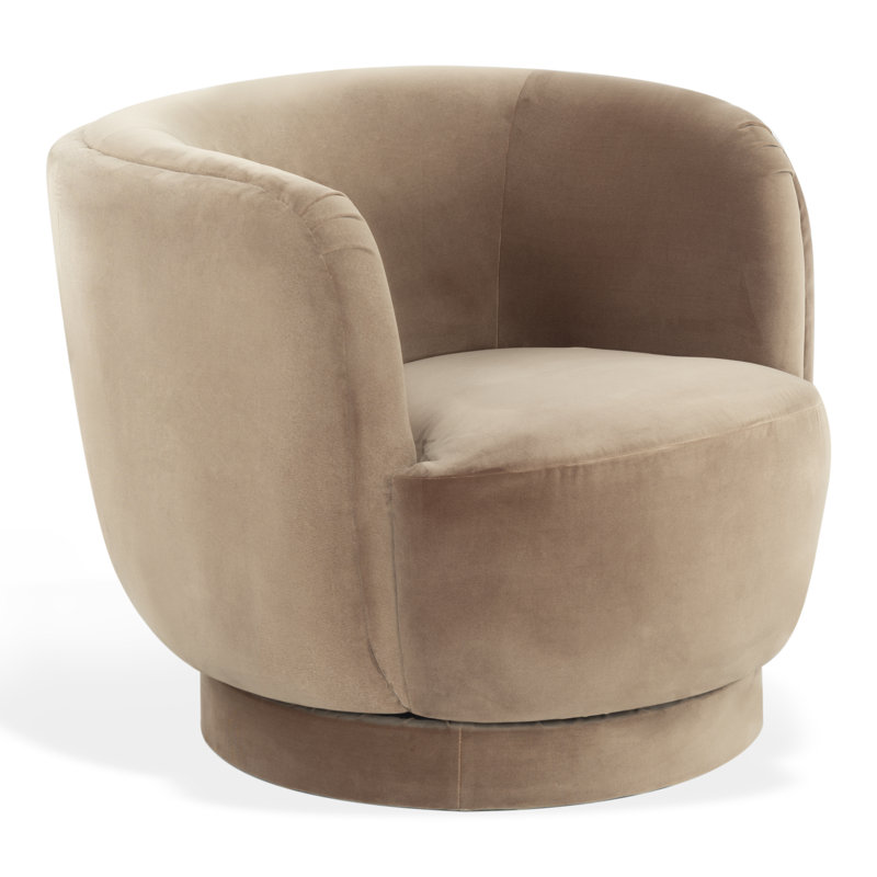 Fauteuil pivotant en velours Mariette, Brun