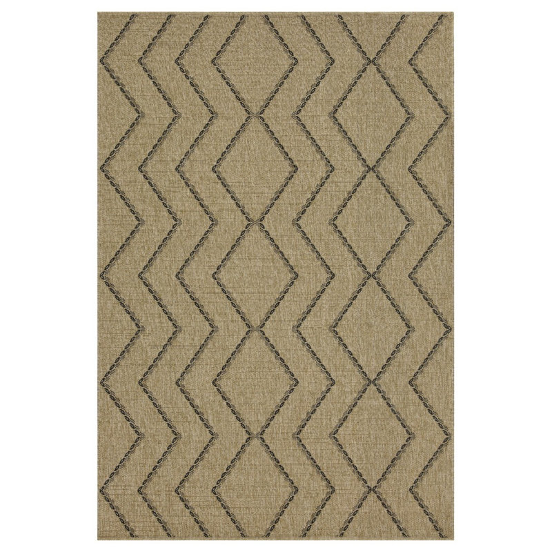 Earth GC_NTL1010 Jute/Black 2 Ft. 7 In. X 7 Ft. 3 In. Indoor/Outdoor Area Rug