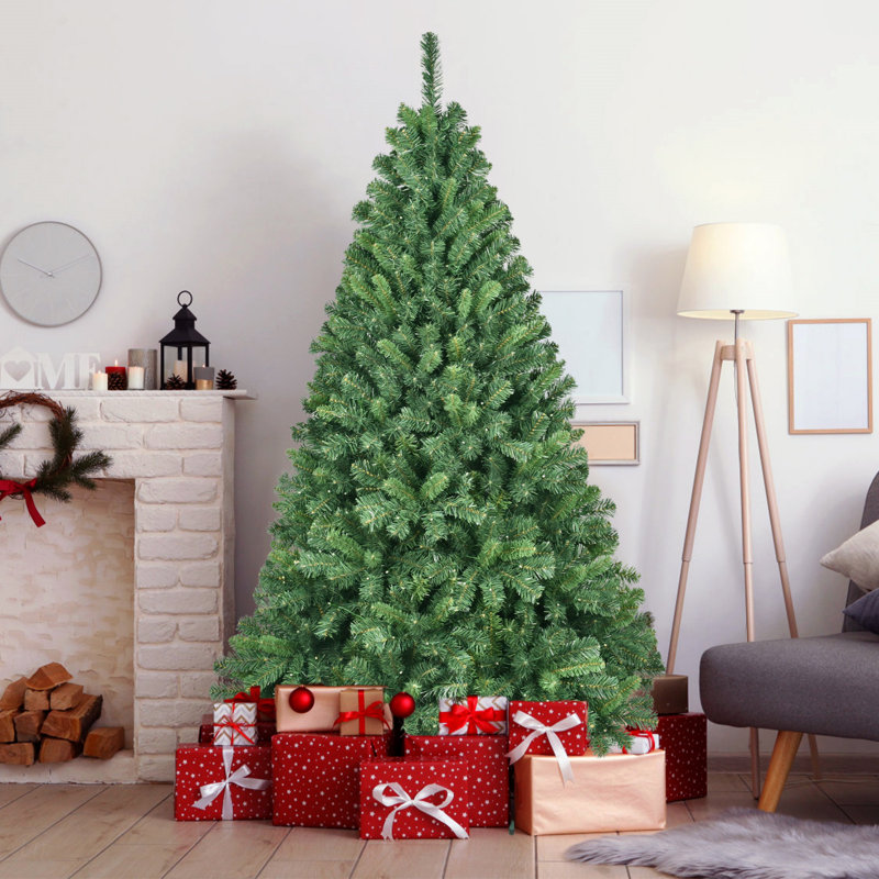  Arbre de Noël en PVC avec 380 lumières DEL Wi-Fi Music Sync, contrôle des applications, 1339 pointes, branches articulées, effets bicolores, support en métal, arbre de Noël