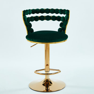 Chaise de bar rembourrée (2), pieds dorés, coussins moelleux, confortable pour divers espaces, option contemporaine facile à assembler (2), siège à coussin en métal, utilisations du dossier, présentation offerte