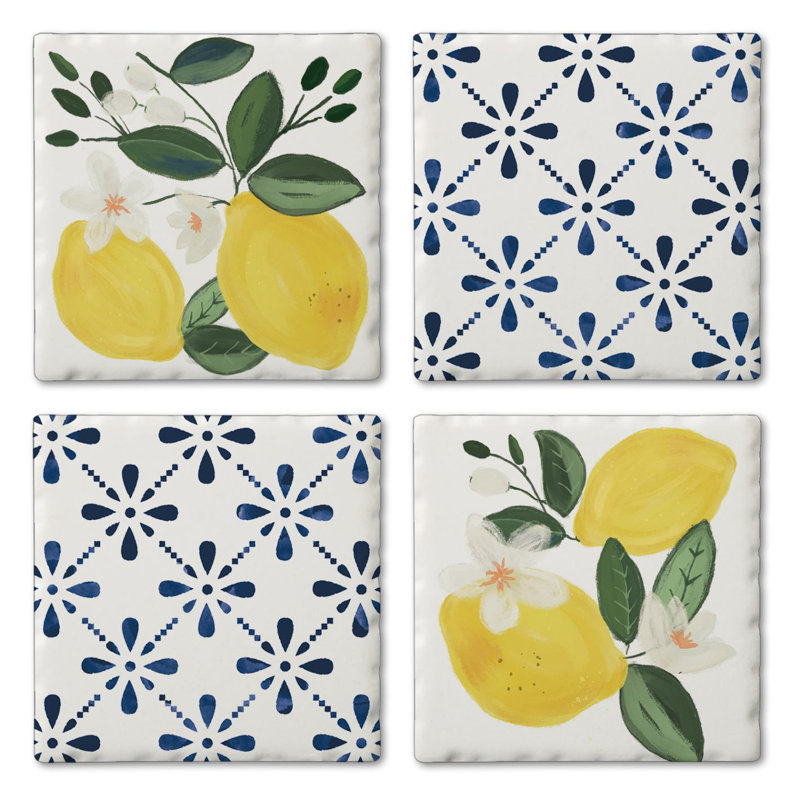 Ensemble de 4 sous-verres Sorrento Limone