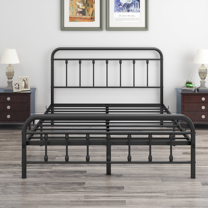Hidalgo Metal Platform Bed, Black, King