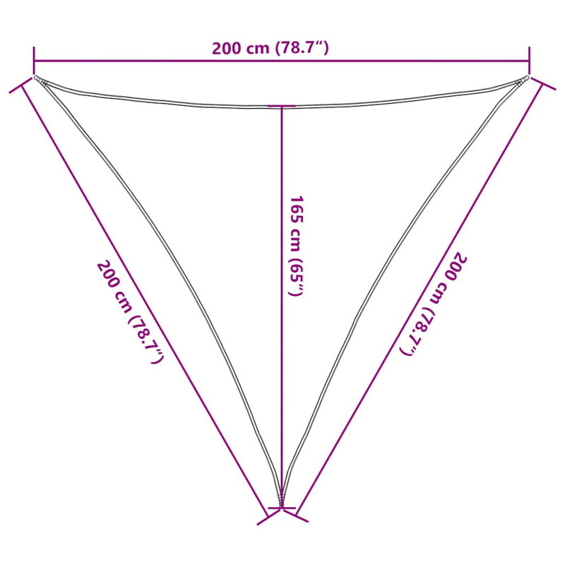 2m x 1.6m Triangle Shade Sail, Taupe