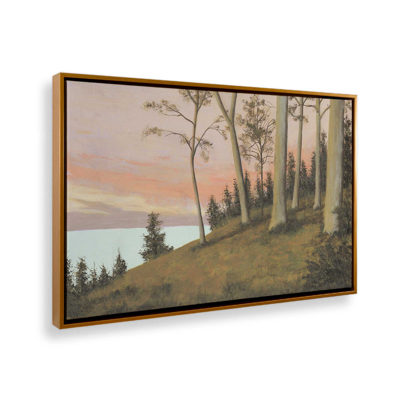 Impression sur toile, "Télécommande Lakeshore I" par Michael Willett, «Floater», reproduction encadrée sans passe-par, Doré