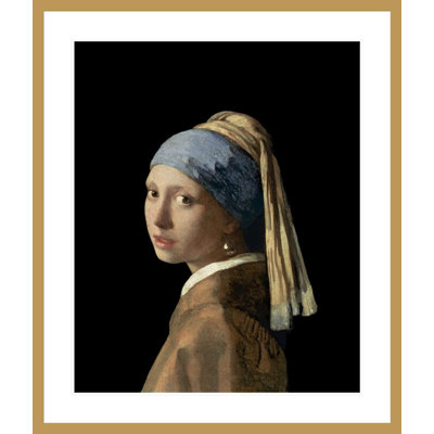 «Girl with a Pearl boucles d'oreilles» par Jean Vermeer, impression giclée encadrée