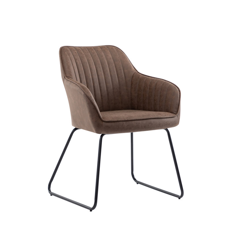 46.99cm H Tufted Upholstered Armchair in Brown, Brown