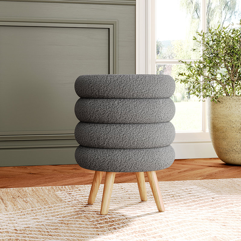 Manufactured Wood Accent Stool, Grey