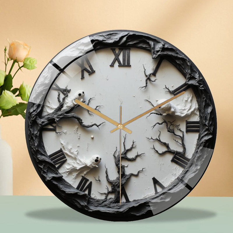 Horloge murale fantôme 12 po Ghost On Spooky