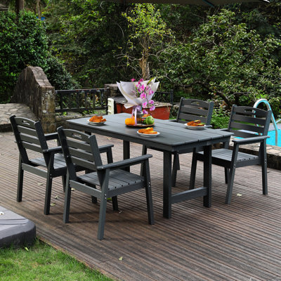 American Design Patio , Seats 4, No Cushions, With Umbrella Hole, And , Low Maintenance Dining Furniture, Sunshade Holes,