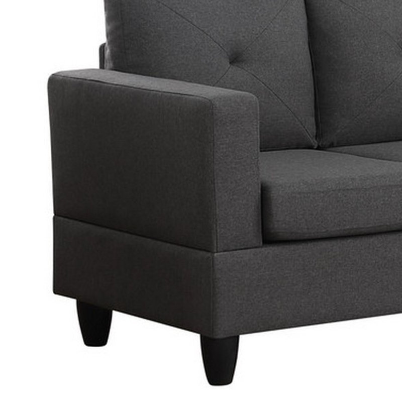 Arsalan 2 - Piece Upholstered Sectional, Dark Gray Linen Blend