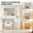 Farmhouse 43.3" Vanity Desk with Hollywood Mirror Lights, Rustic Dressing Table Set with 2 Drawers & 2 Cabinets, Large Makeup Vanity with Stool for Bedroom, Distressed Wood Vanity Desk with Storage-1337885771