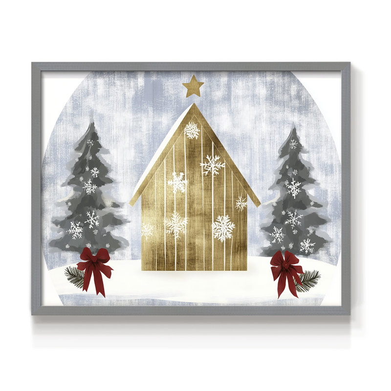 Chirstmas Art-CXXXIX -Framed Print - Restickable, H 8 po x l 10 po, Gris