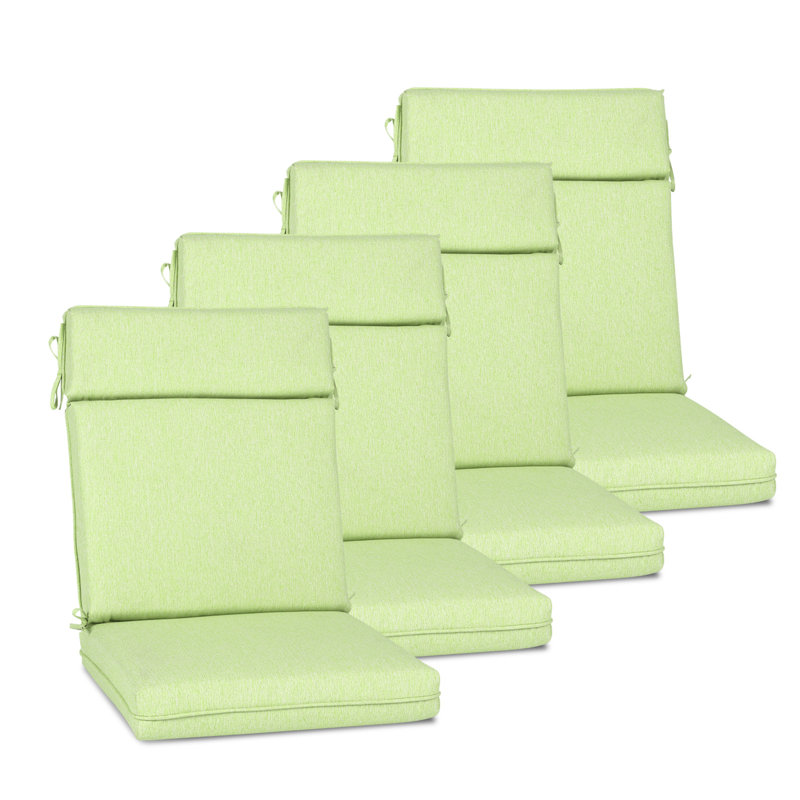 Outdoor High Back Chair Cushion Set of 4, 20" W x 17" D, Green