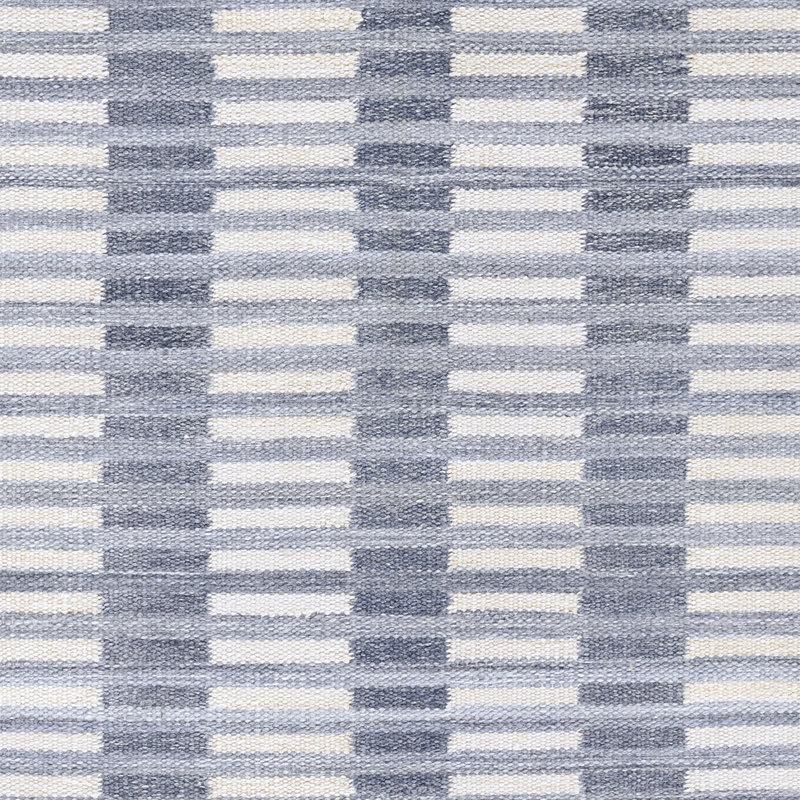 Acerra Hand Woven PET Striped Blue Indoor Outdoor Rug 5' X 7'6", Rectangle 5' x 7'6"
