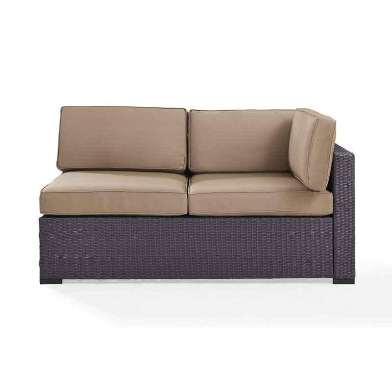 Arbedella 62.25'' Wide Metal Loveseat with Cushions, Mocha
