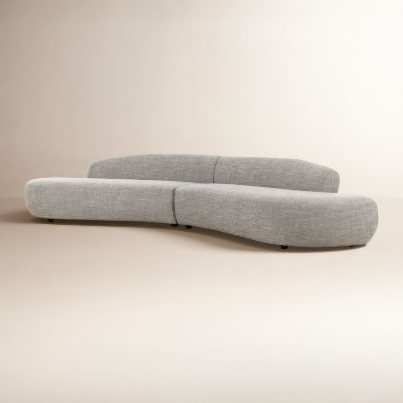 Belen Double Chaise-159”-Thames Coal, Thames Polyester Blend