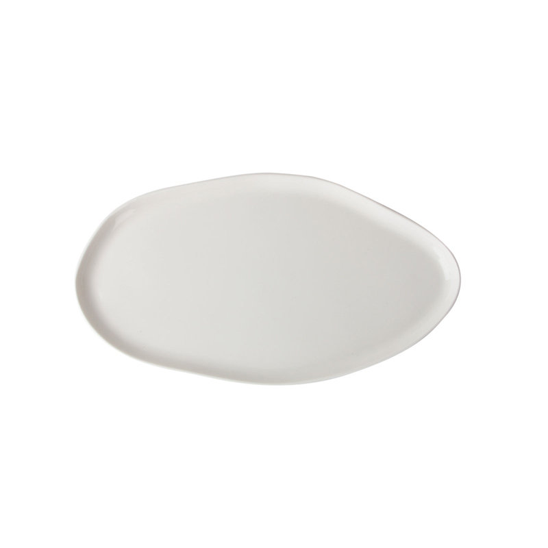 Alumilite Set Of 6 Oval Plates, Creme, 31 Cm