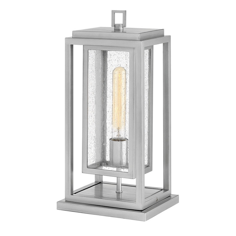 Luminaire à fixation sur pilier à 1 lumière H 16,5 po, Nickel satiné