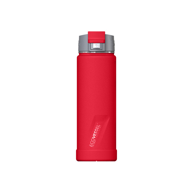 EcoVessel Perk 591.5ml Triple Wall Insulated Stainless Steel Water Bottle, Red
