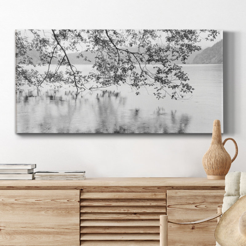 Lake Crescent - Toile tendue avec châssis de qualité supérieure - Prêt à être accroché, H 40 po x l 20 po x P 1,5 po