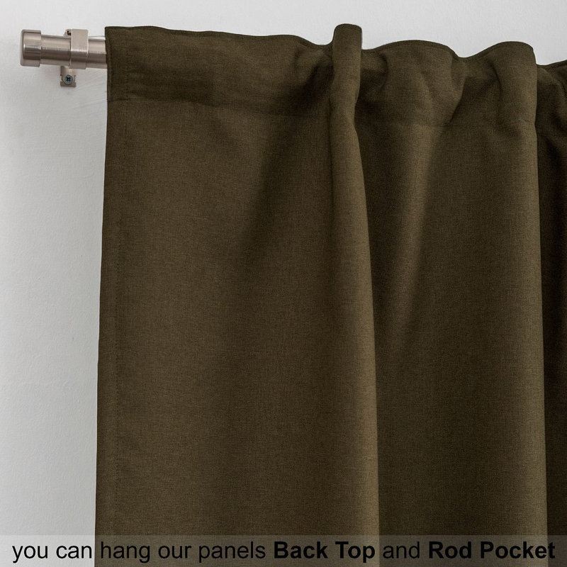 LAXTON Room Darkening Extra Long & Extra Wide Decorative Curtain, 52" W x 216" L, Army Green