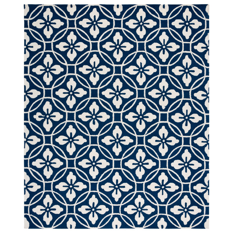 Berchmans Hand Hooked Performance Geometric Rug, Rectangle 8' x 10'