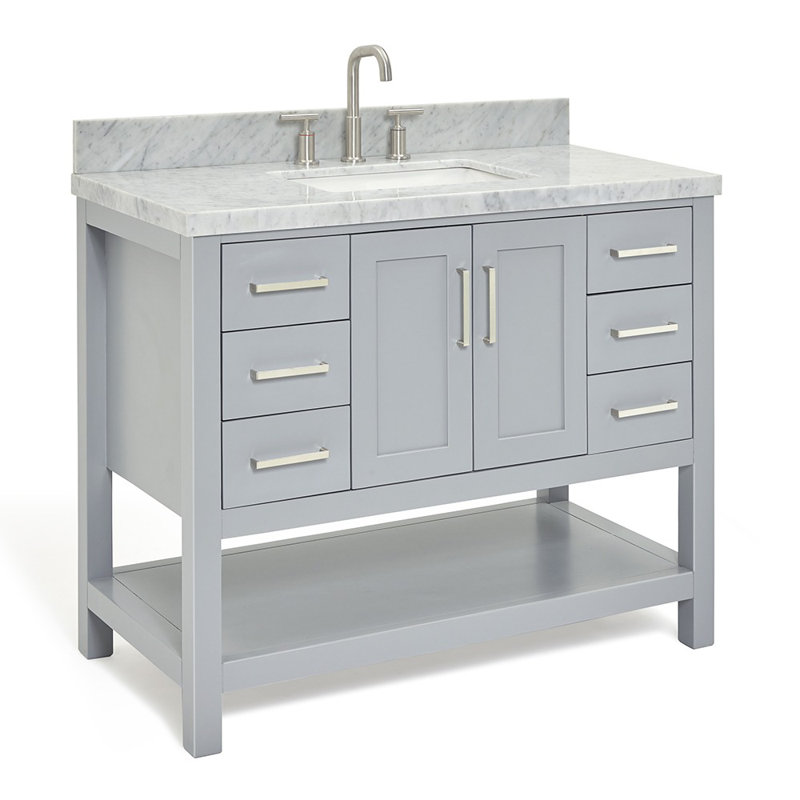 Magnolia Bath Vanity Rectangular Basin S043SCWRV, Gray, Rectangular