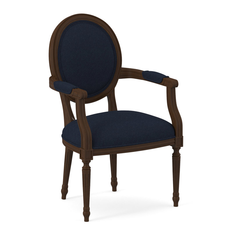Chaise avec accoudoirs en tissu Dauphin, Noyer noir, Ébène Margaret