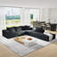Ensemble de canapé modulaire rembourré moderne, canapé modulaire en L de 132 po avec 6 coussins, canapé-lit combiné gratuit pour le salon, la chambre à coucher-1959589849