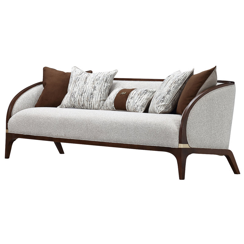 Houston Sofa - Pebble/Walnut