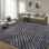Tapis moderne, tapis d'intérieur lavable avec motif de lignes symétriques, revêtement de sol doux au toucher et résistant aux taches pour le salon et la chambre à coucher