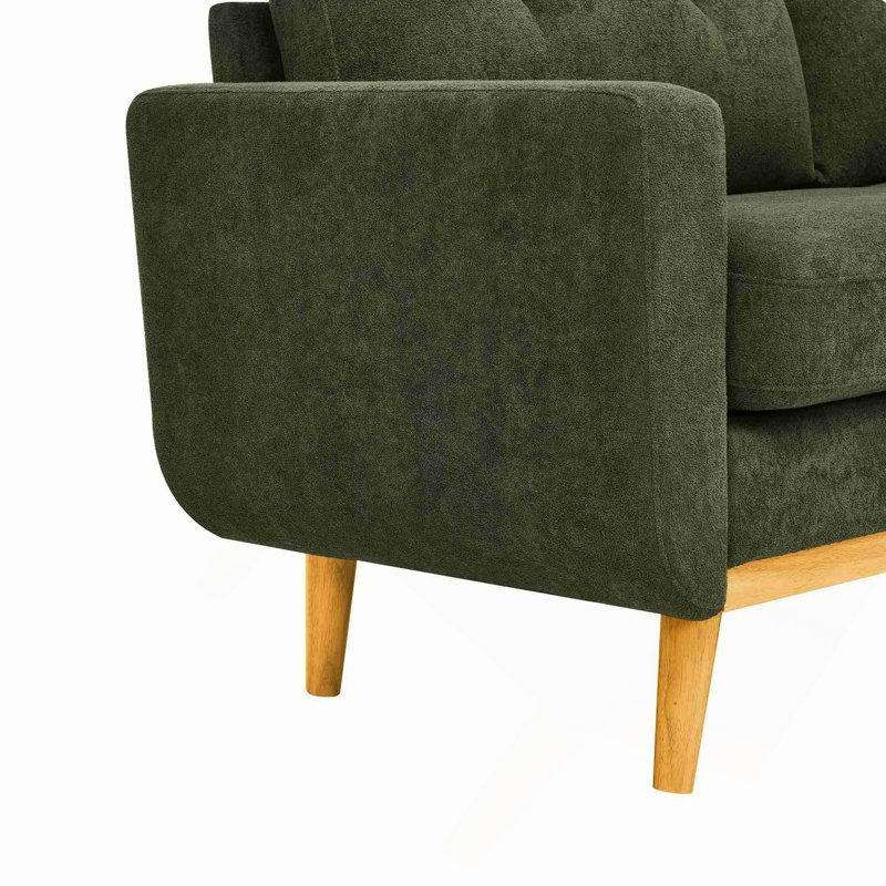 Canapé capitonné 67,7 po de largeur Mid-Century avec pieds en bois