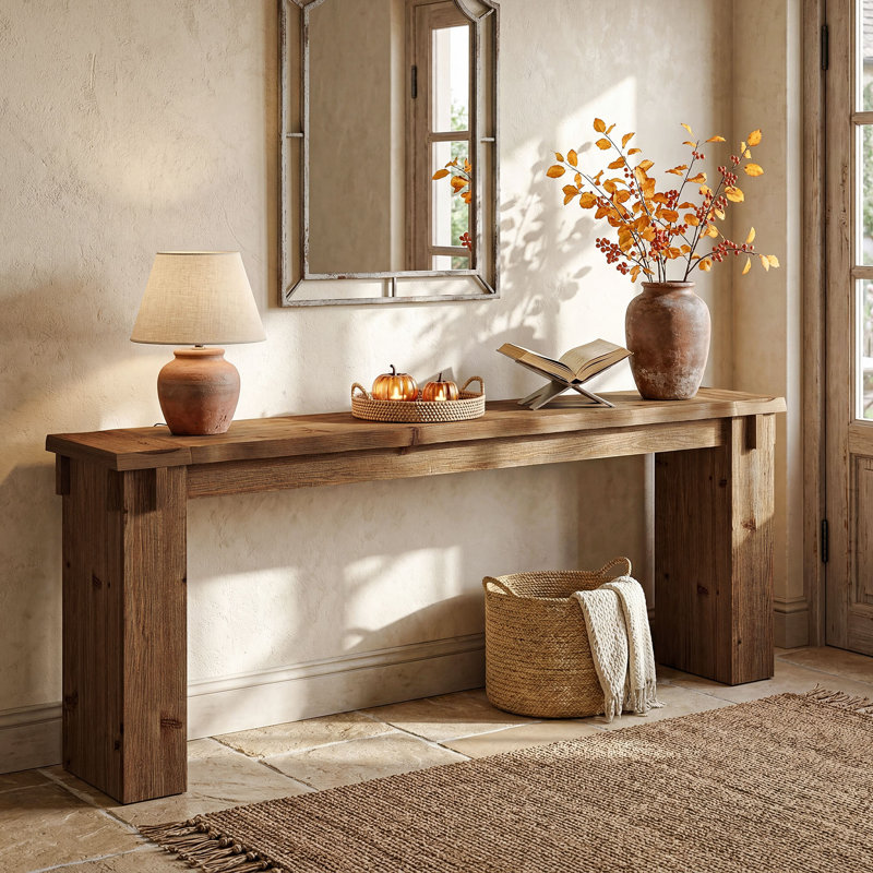 Console extra longue en bois massif 78,74 po