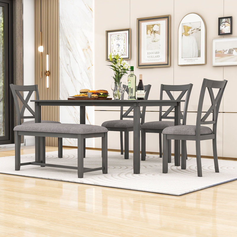 Ensemble repas pour 6 personnes Walburg, Gris, Gris
