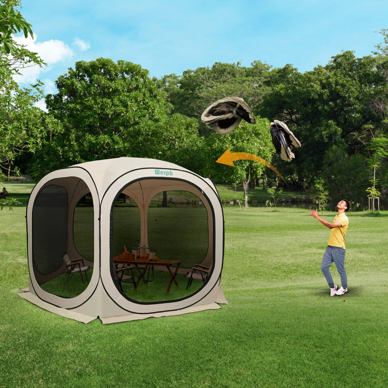 Werph 12x12 Pop Up Canopy, Portable Canopy Tent, Beige