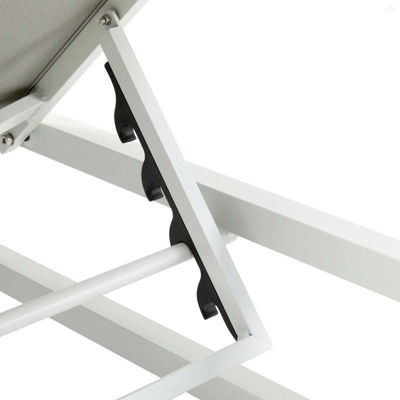 5-Level Adjustable Outdoor Chaise Lounge, Durable Aluminum Frame & PVC-coated polyester Mesh, Perfect For Patio/Poolside
