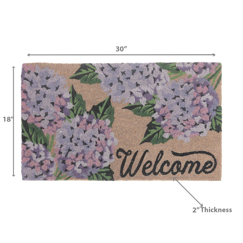 Tapis de porte d'intérieur Hyrangea Welcome, L 18 po x L 30 po