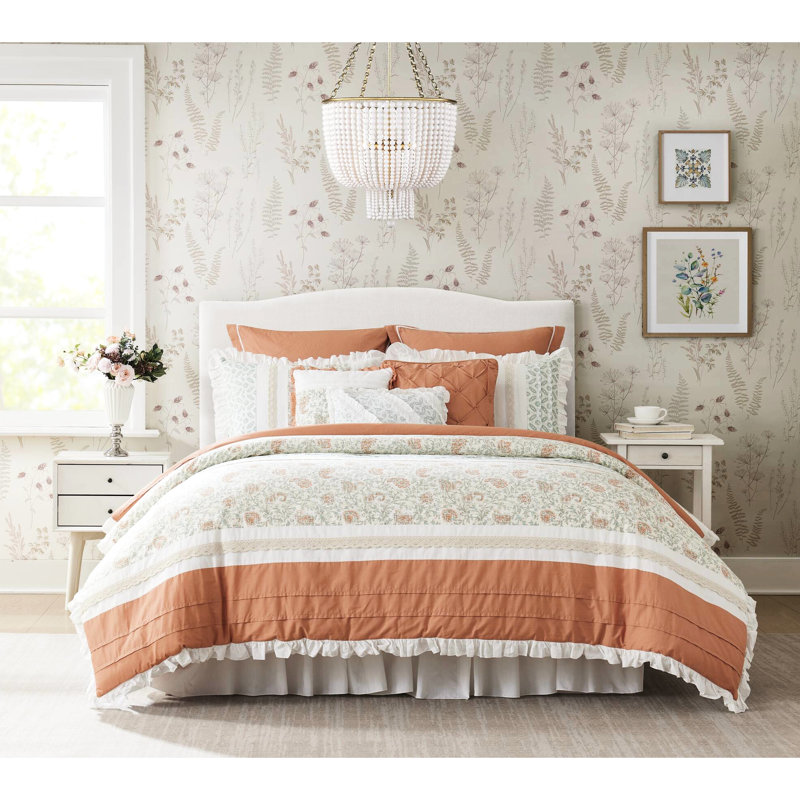 Édredon 9 pièces - Édredon en coton avec housse de coussin King Coral, Coral