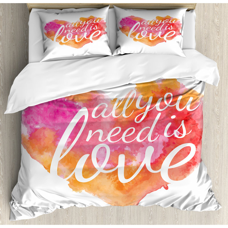 Modern & Contemporary Polyester Duvet Cover, Queen Duvet Cover + 2 Pillow Sham