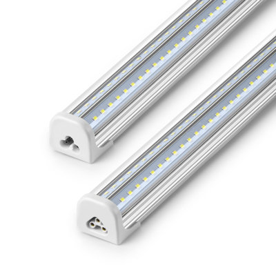 Barrina T8 Led Shop Lights For Workshop 4ft, 50w, 6500k, ‎super Bright White, Clear Cover, Ceiling, V-shape Shop Light Fixture, Garage, Warehouse, Basement, Etl Listed, 2 Packs