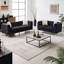 Ensemble de canapé chesterfield Mid-Century en velours avec capitonnage et pieds en métal-900735381