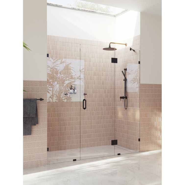 Stellar 74.5 in. x 78 in. Fully Frameless 3 Panel Inline Hinge Shower Door
