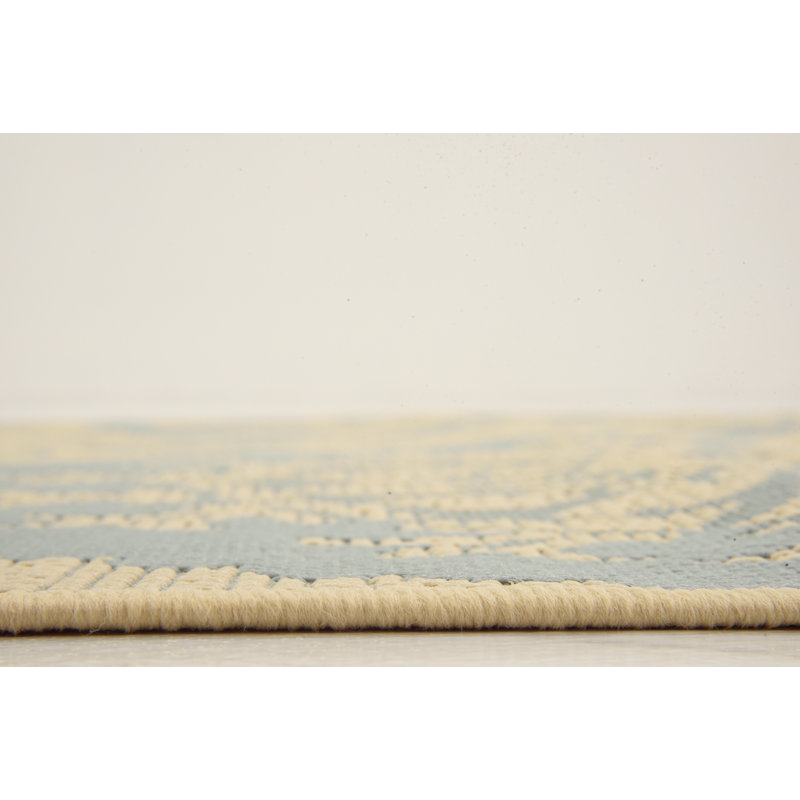Tapis bleu intérieur / extérieur Malaga, Rectangle 9 pi x 12 pi 2 po