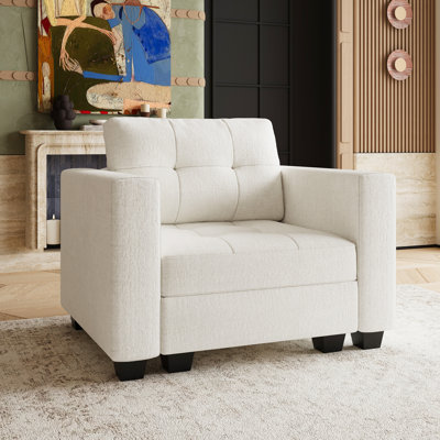 Chenille Armrest Chair Storage Single Chair