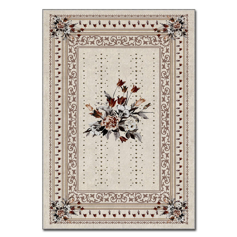 Luxurious Velvet Area Rug, 4.6 x 7.2 Feet | 100% Polyester, 740 g/m² | Non-Slip Felt Dot Underside, Machine Washable | Digital Print Design, Easy to Clean, Perfect for Living Room & Bedroom Décor