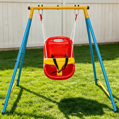 Ensemble de balançoire en métal pour bébé avec ceinture de sécurité