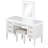 Elegant Vanity Desk With Mirror, Lights, And 7 Drawers, Cushioned Stool-726464703